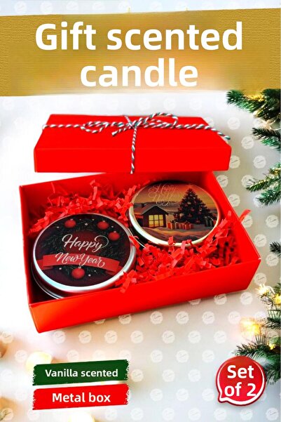 t tuğset etiket Χριστουγεννιάτικο Δώρο Μεταλλικό Κουτί Αρωματικό Κερί Σετ 2 τ...