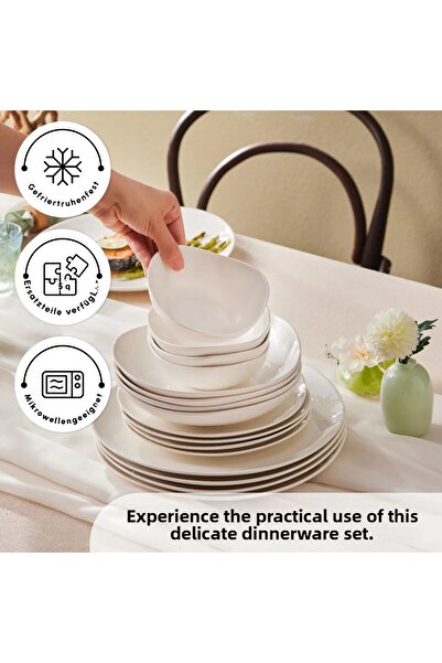 Karaca Porcelánová jídelní souprava Streamline Rubicon pro 6 osob – 24dílná sada nádobí