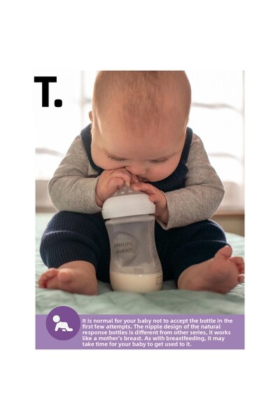 Philips Avent Natural Response PP 2-Piece Baby Bottle Set, 1+ Month 260ml SYC903/02