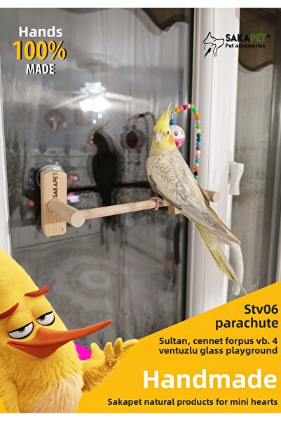 SAKAPET Glass Playground with 4 Suction Cups - Heaven Forpus Budgie