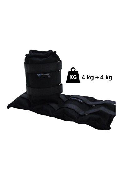 ÇAKABEY Hand Ankle Weight 4 kg + 4 kg Black Pair (Total 8 kg) Sandbag