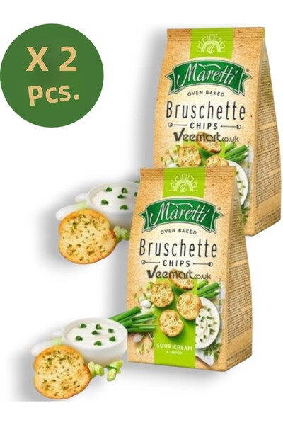 Maretti بروشيت خبز مقلي بالكريمة الحامضة والبصل 70 جرام × 2 قطعة