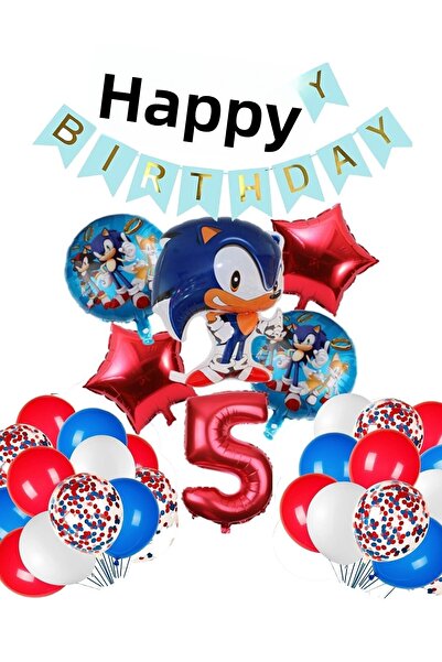 Parti Station مجموعة بالونات سونيك فوكس كونسيبت 5 سنوات من العمر، مجموعة بالو...