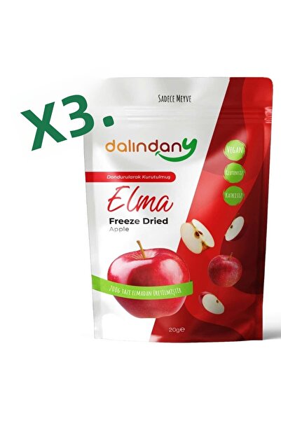 Dalindany شرائح التفاح المجففة بالتجميد 3 عبوات 20 جرام × 3