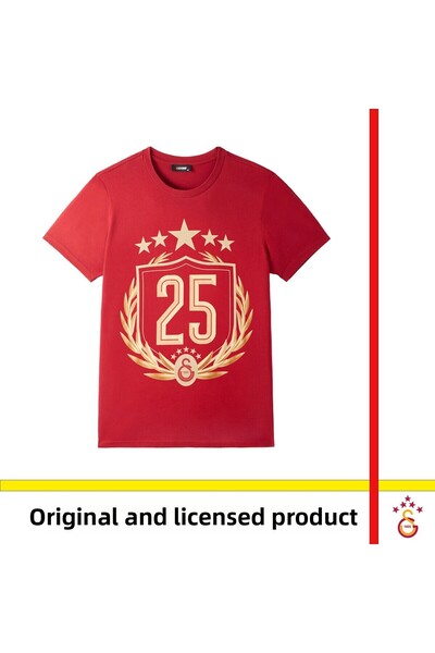 Galatasaray Licensed 2025 Championship Red Custom Adult T-Shirt