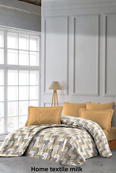 LATTE TEKSTİL Double Quilted Bedspread - Flat White, Multi-Purpose, 195X230Cm