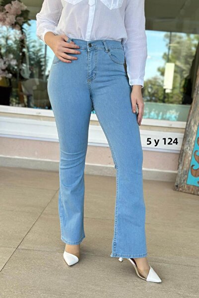 İnce Topuk Lycra Flared Leg Jeans 5Y124