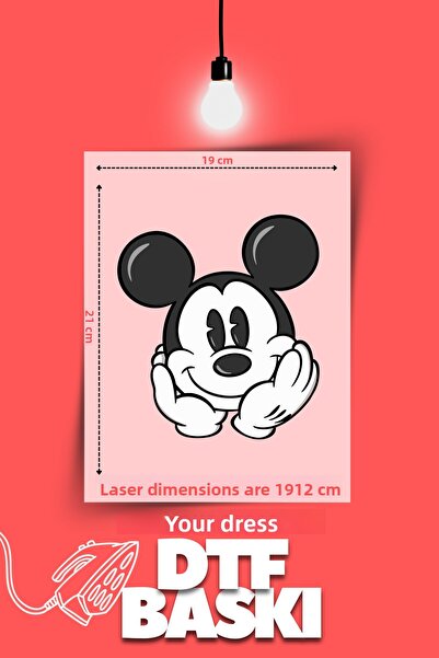 VİZYON İKRA "MICKEY MOUSE" تحت عنوان الكي على تي شيرت نقل النسيج طباعة DTF