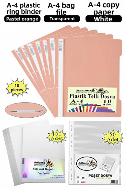 Artlantis Ring Binder Plastic A4 10 Pcs Bag Binder 50 Pcs A4 Copy Paper 100 P...