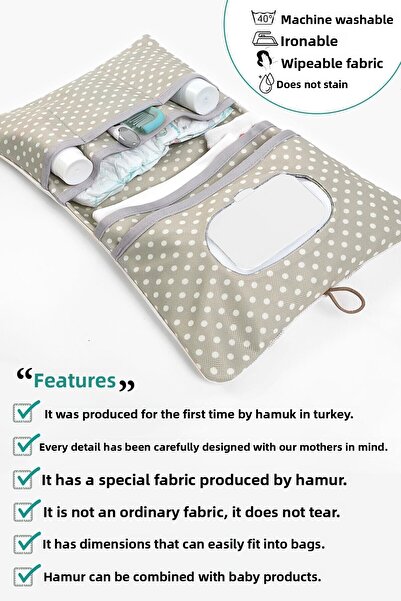HAMUR Melis Mother Baby Care Bag - Newborn Diaper Opening and Changing Organizer