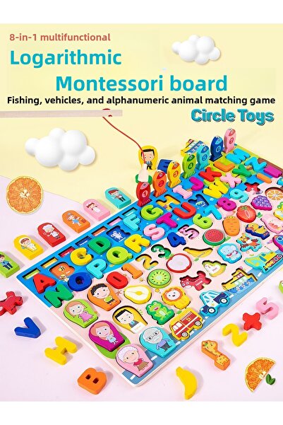 Circle Toys Montessori Board 8-in-1 Multifunctional Fishing and Matching Adventure