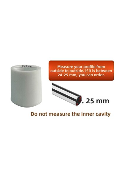 Adem Koç 25 mm Pvc Chair Profile Foot Shoe Silent Soft - Transparent (4 Pieces)