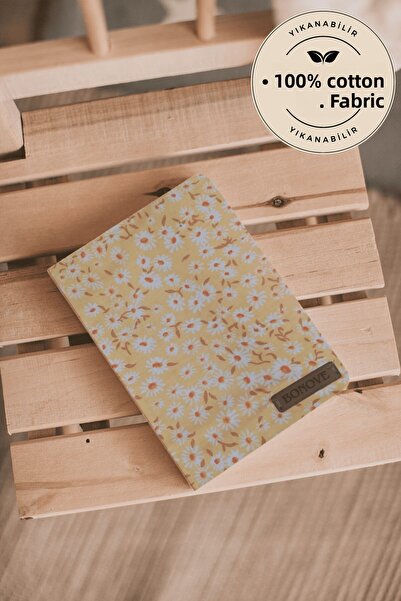 BONOVE غلاف كتاب منظم لحماية الكتب من القماش بنمط الأقحوان الأصفر