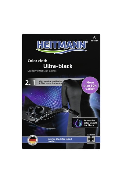 HEITMANN Ultra Black Color Protection-Dyeing Wipes'6 Pack