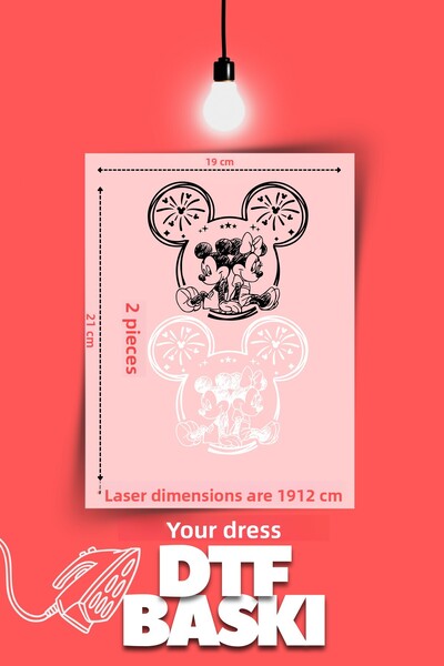 VİZYON İKRA "MICKEY MOUSE" تحت عنوان الكي على تي شيرت نقل النسيج طباعة DTF
