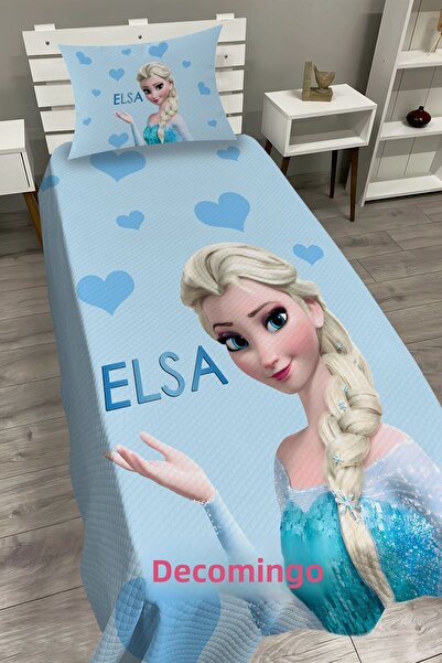 dekomingo Blue Heart Elsa Baby and Kids Base Pique Set