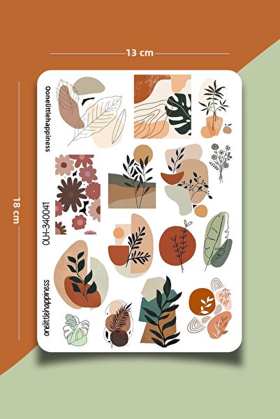 One Little Happiness Set de autocolante estetice cu tematică florală |   Auto...