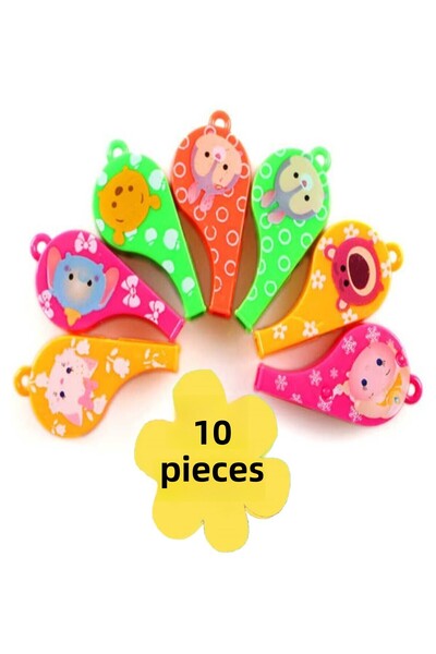 Hyd 10 Pieces of Certificate Gift Colorful Shaped Whistle Birthday Party Presentations Special Gift Toy Whistle