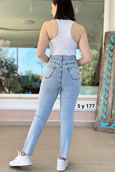 İnce Topuk Ultra Lycra Boyfit Jeans 5Y177