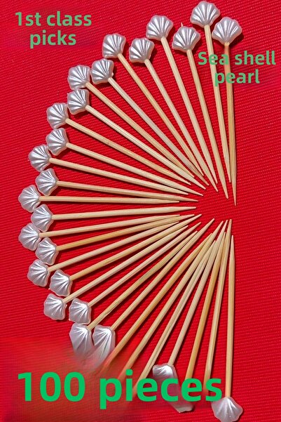 Armashine 100Pcs Sea Shell Cocktail Pearl Toothpicks - Promise Engagement Bir...