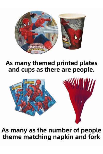 SPIDERMAN Σετ διακοσμητικά για πάρτι γενεθλίων Spiderman για 24 άτομα