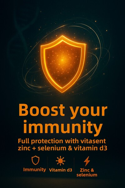 VİTASENT Immune Support Pack – Energy and Healthy Immunity with Vitamin D3, Selenium & Zinc