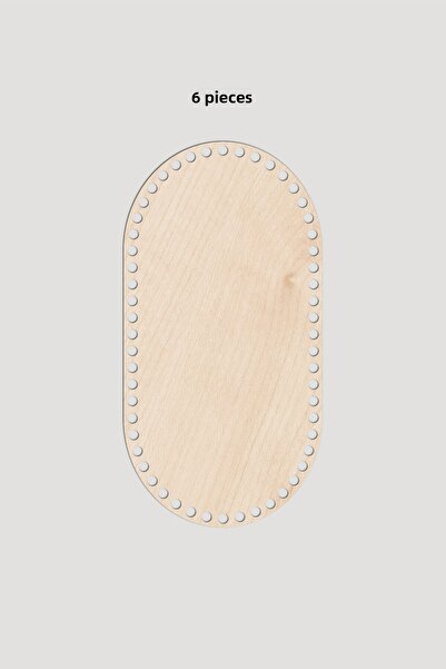 Lucena Ξύλινος Ορθογώνιος Οβάλ Καλάθι Βάση Δίσκου 15x28 εκ. 6 Τεμάχια Αξιλάρι 3mm