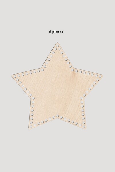 Lucena Wooden Star Basket Tray Base 20X20 cm 6 Pieces Maple 3mm
