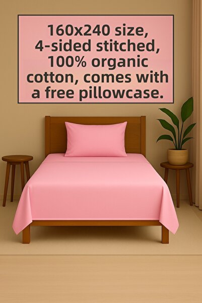 Loova Fitted Sheet for Single Bed, 100% Cotton, Sewn at 4 Corners, 1 Pillowca...