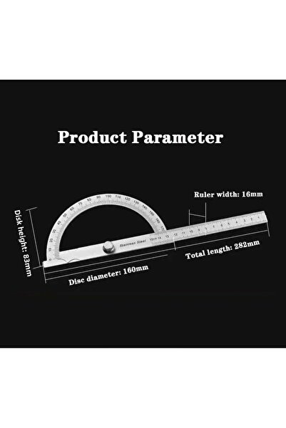 BGA 0-180 Degree Stainless Steel Protractor Goniometer Angle Finder Gauge 15cm Ruler