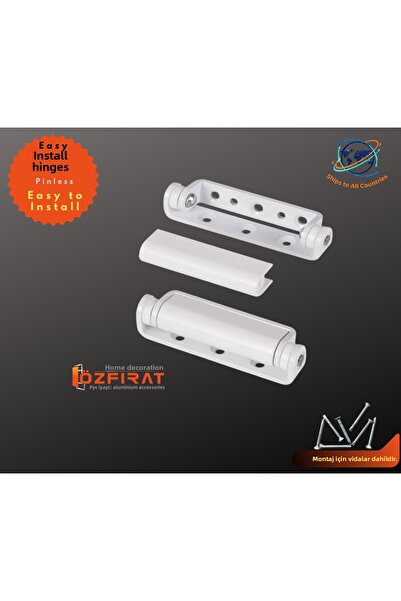 ÖZFIRAT PVC YAPI Practical Pinless 80mm Pvc Pimapen Door Window Hinge – Durable Steel, White Color