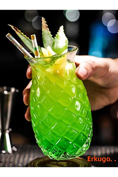 ERKUGO Pineapple Model Heat Resistant 550 ml Borosilicate Presentation Cup - Coffee and Soft Drink Cup