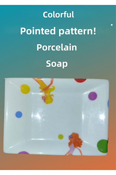 fınecasa وعاء صابون من البورسلين بنمط نقطي ملون