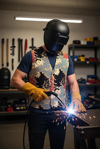 PayBuy Baroque Patterned Lined Waiter Vest Lined Two Pockets Shawl Stylish Fu...