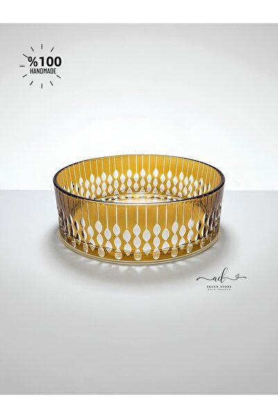 AKDEN STORE Crystal Decor Glass Bowl, Presentation Bowl, Salad Bowl