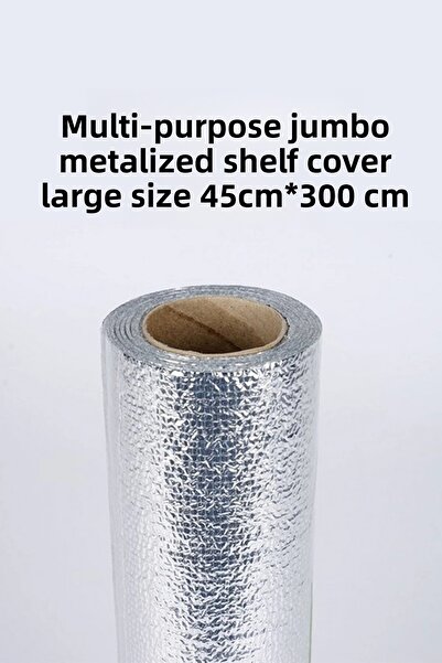 Panayır Home Multi-Purpose Metallized Shelf Cover Large Size 45 cm X 3 Meters 1 Piece