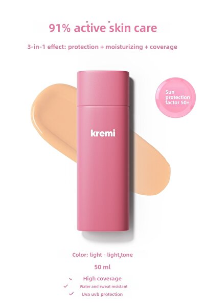Kremi Bb Cream Spf50 High Coverage, Moisturizing, Tone Equalizing, Brightenin...