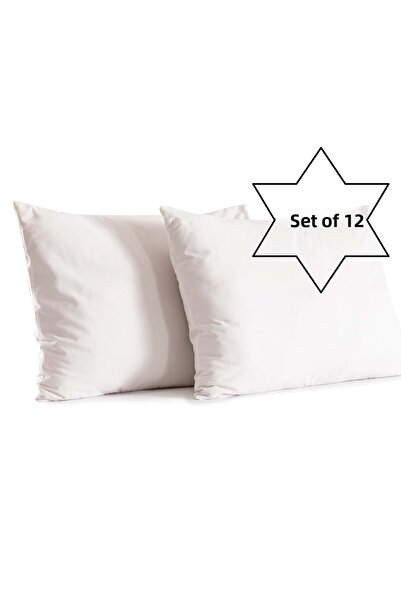 Mandaş 12 Pieces Ecru Color Cotton Pillowcases with Covers (50X70)