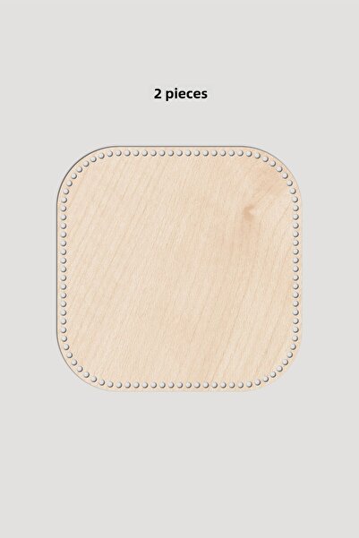 Lucena Ξύλινος Τετράγωνος Οβάλ Δίσκος Καλαθιού Βάση 40x40 cm 2 Τεμάχια Αξιού 3mm