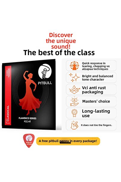 Pitbull Strings Flamenco Series Hard Tension Classical Guitar String Fcg Ht