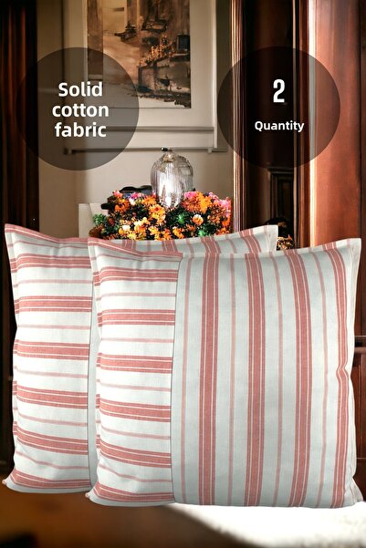 Chintar Cotton Modern Decorative Striped 2-Piece Throw Pillow / Pillowcase