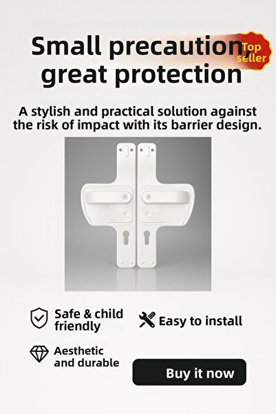 hilal kimya Shatterproof Barrier Door Handle Offering Maximum Security Durability for School-Nursery Doors-White