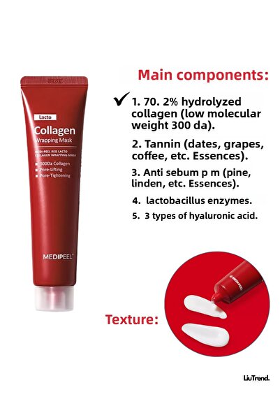Medipeel Collagen Peeling Glass Skin Mask Medipeel Red Lacto Collagen Wrapping Mask 70ml
