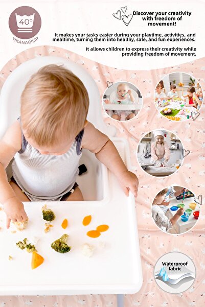 HAMUR Proof Liquid Proof 100X140 cm Baby Kids Play Event Activity Nutrition Cover Pastel