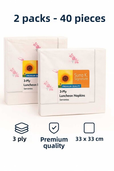 CKM silikon مجموعة سونا كيه المميزة – مناديل مزخرفة فاخرة من 3 طبقات