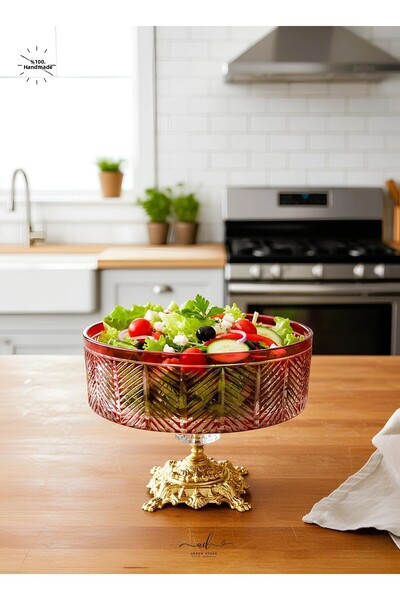 AKDEN STORE Crystal Decor Presentation Bowl / Salad Bowl / Decorative Bowl