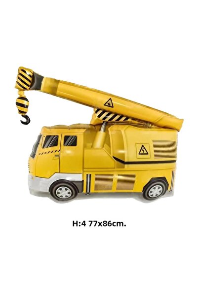 Generic Brand Foil Balloon with Crane Truck Figure