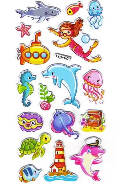 Limmy Autocolant în relief pentru scafandru marin - Etichetă planificator 17x...