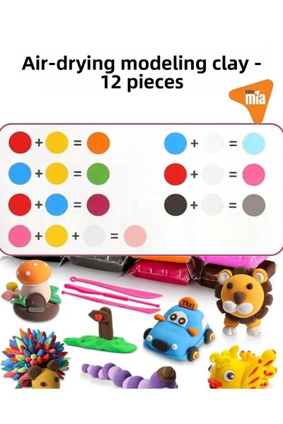 KATREMİA Ozankil Air Clay Ziplayan Clay Air Drying Modeling Clay (115 Gr) 12 Pcs