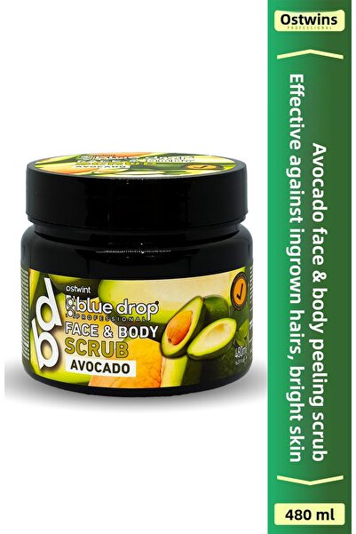BLUE DROP مقشر الوجه والجسم بالطين، منظف ومنعم ومحسن للدورة الدموية، الأفوكاد...
